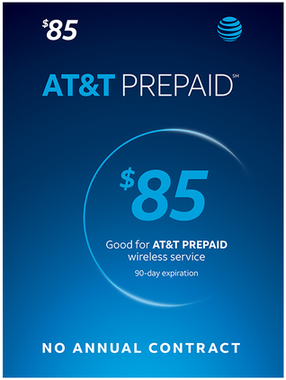 $85 AT&T PREPAID Refill Card - White